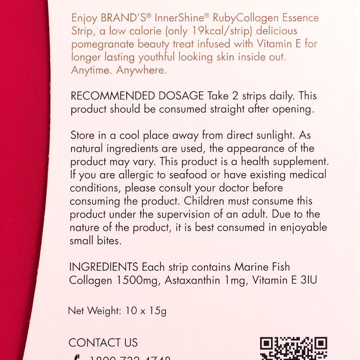 BRAND'S® InnerShine RubyCollagen Essence Strips 10s